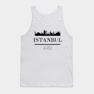 ISTANBUL TURKEY BLACK SILHOUETTE SKYLINE ART Tank Top